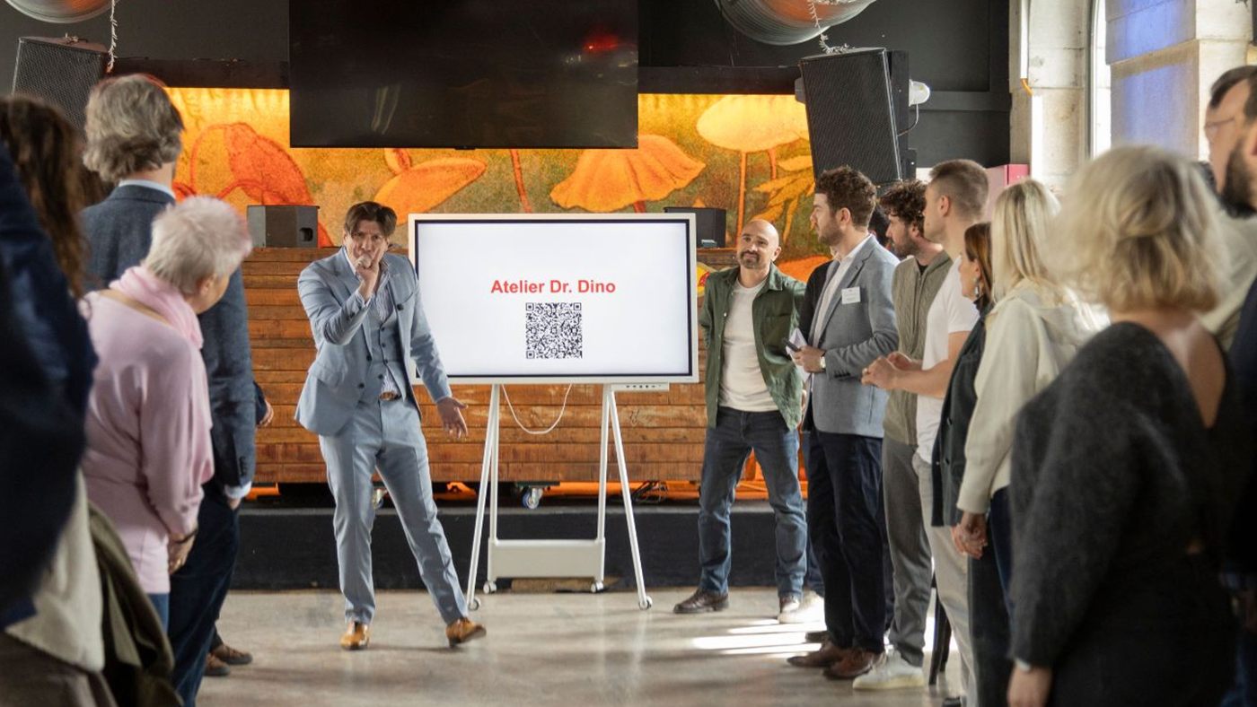 Dr. Dino leading a public speaking workshop